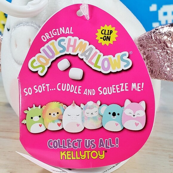 Squishmallow Raquel the Valentine Pegacorn 3.5" Clip [ 2021 ] Holiday Plush - Picture 10 of 12